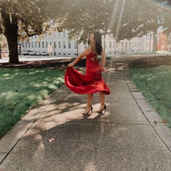 Women's Summer Dress Lace Up Back Satin Bridesmaid, Prom, evening Dress - Picture 9 of 16